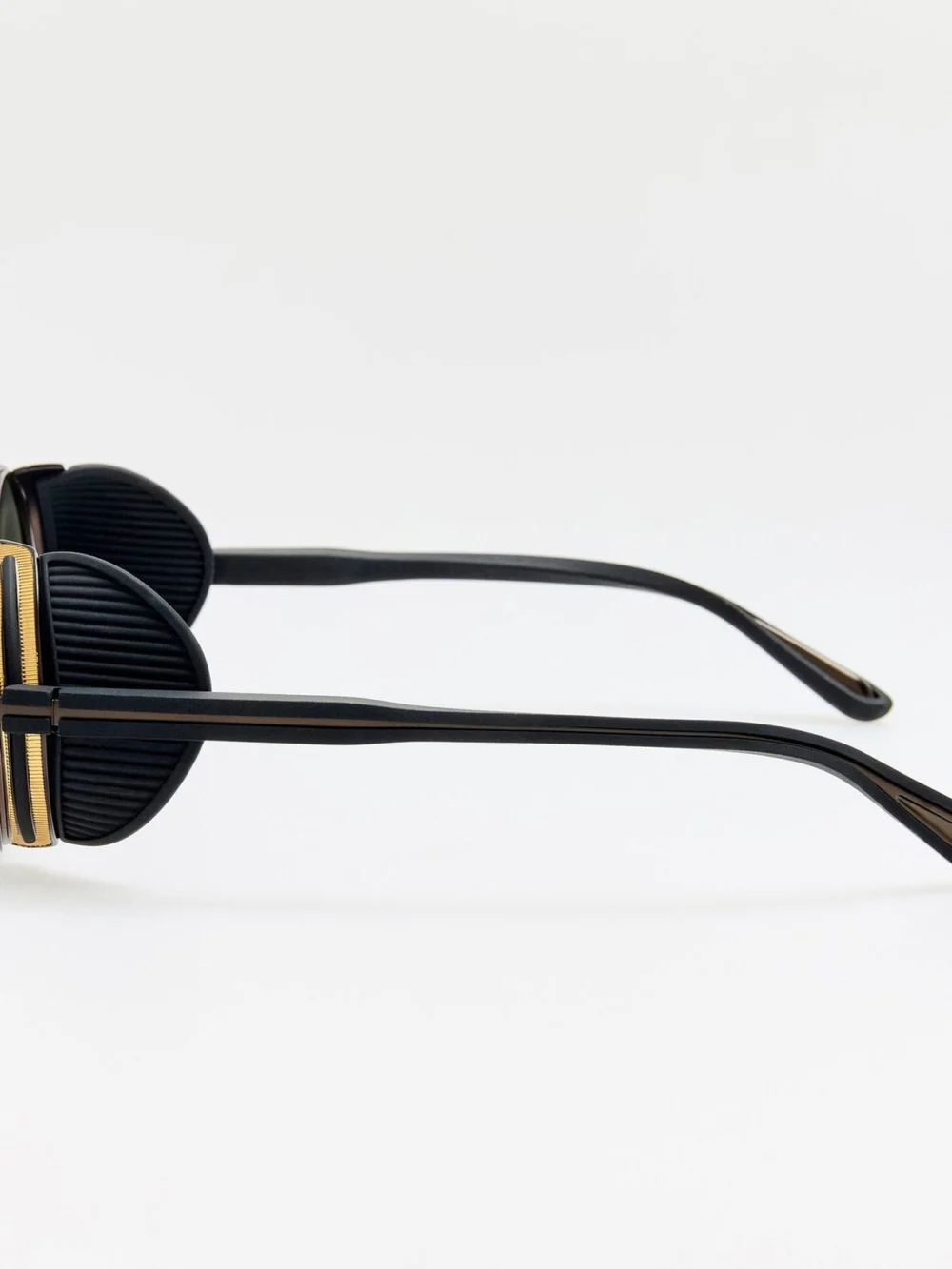 Linda Farrow Baret Explorer Sunglasses, matt nickel and 22k gold, view 5