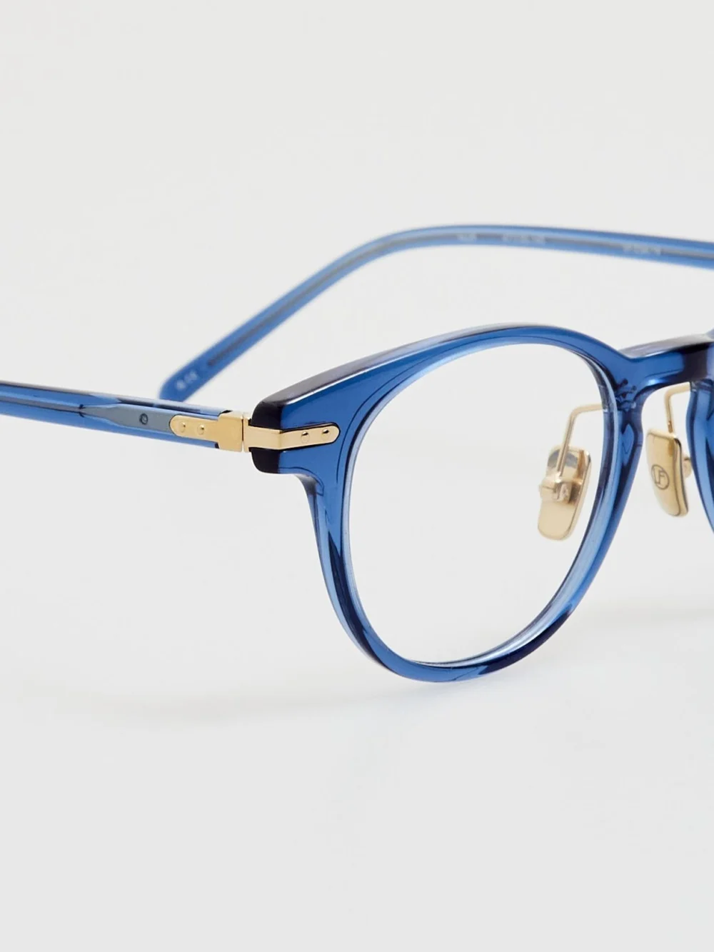 Linda Farrow Bay Optical Frame, navy, view 5