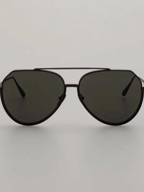 Linda Farrow Bayer Sunglasses in Black Nickel