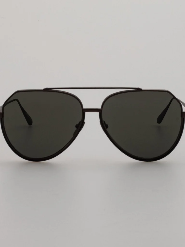 Linda Farrow Bayer Sunglasses in Black Nickel