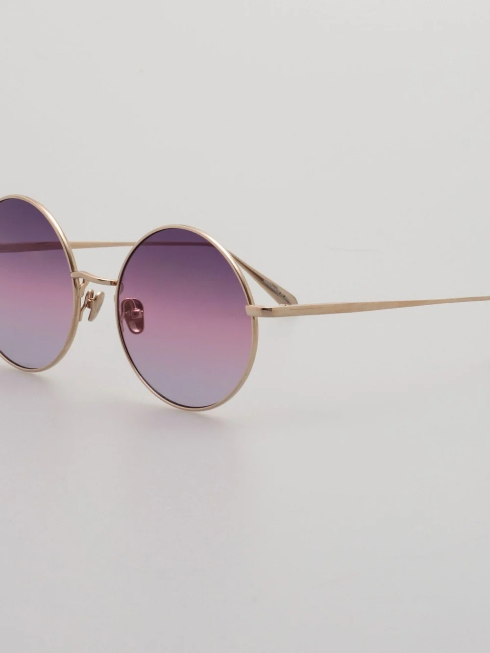 Linda Farrow Bea Sunglasses, 22k gold and purple, view 2