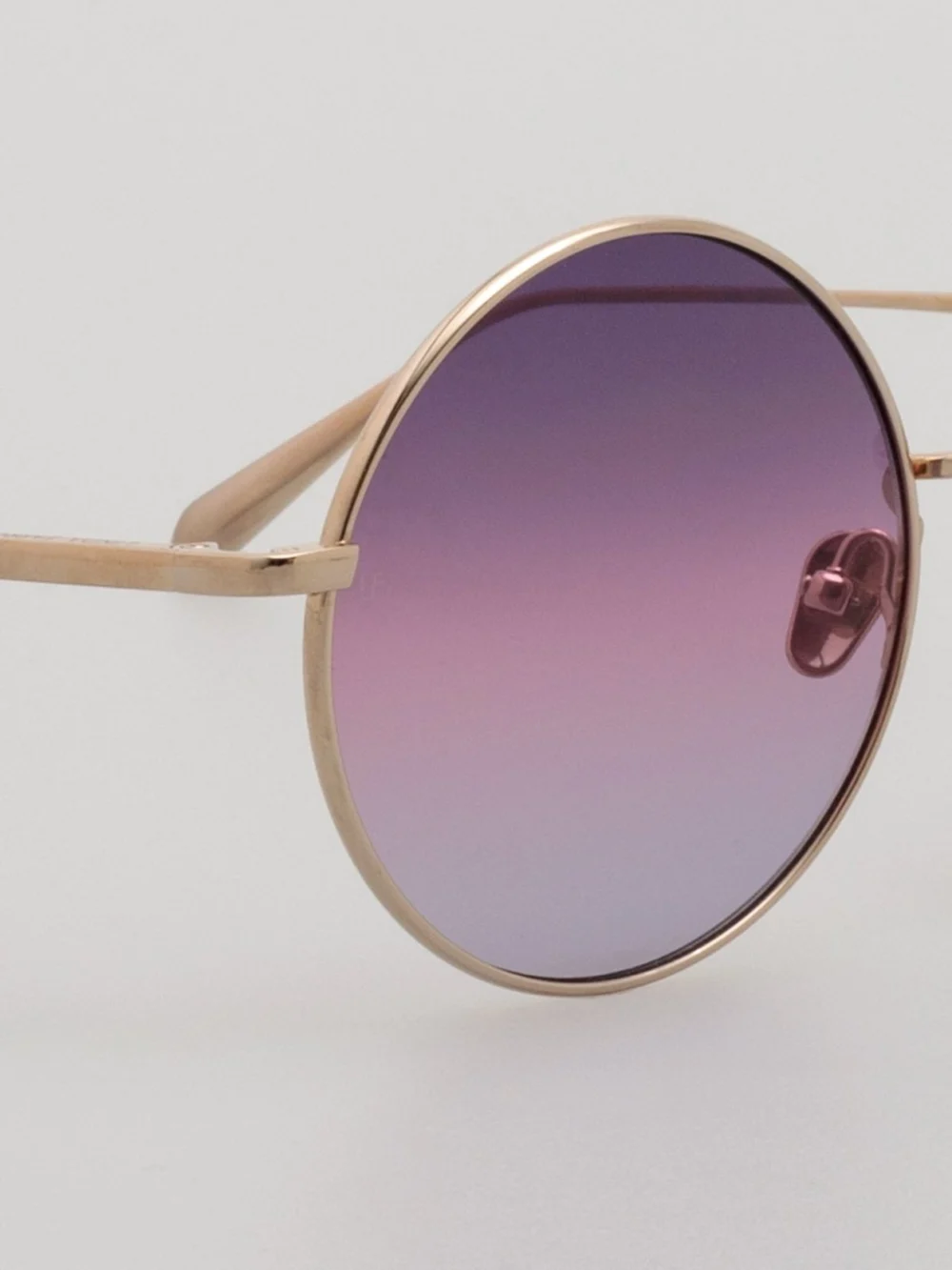 Linda Farrow Bea Sunglasses, 22k gold and purple, view 4
