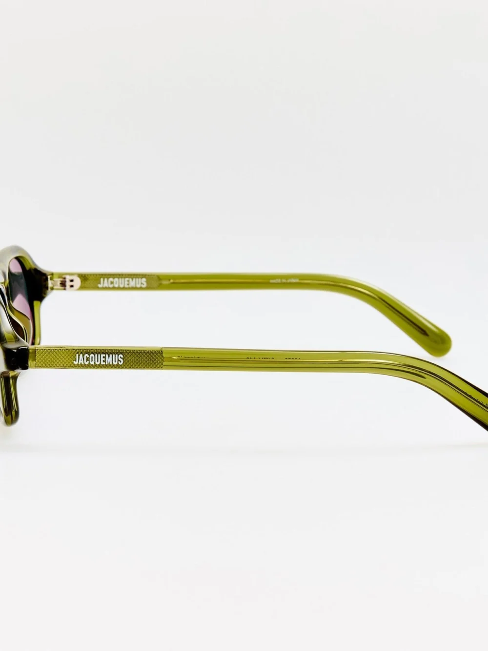 Linda Farrow Becane Sunglasses ln Khaki, blue/khaki, view 5