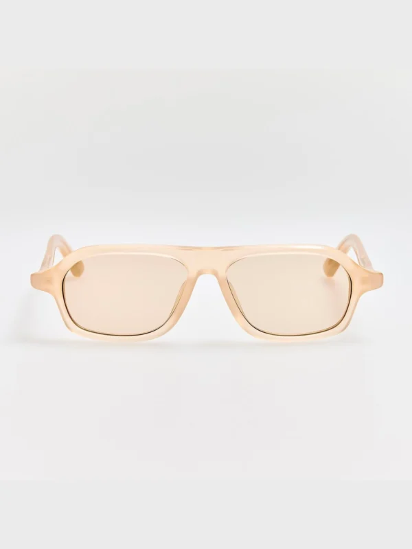 Linda Farrow Becane Sunglasses in Nude