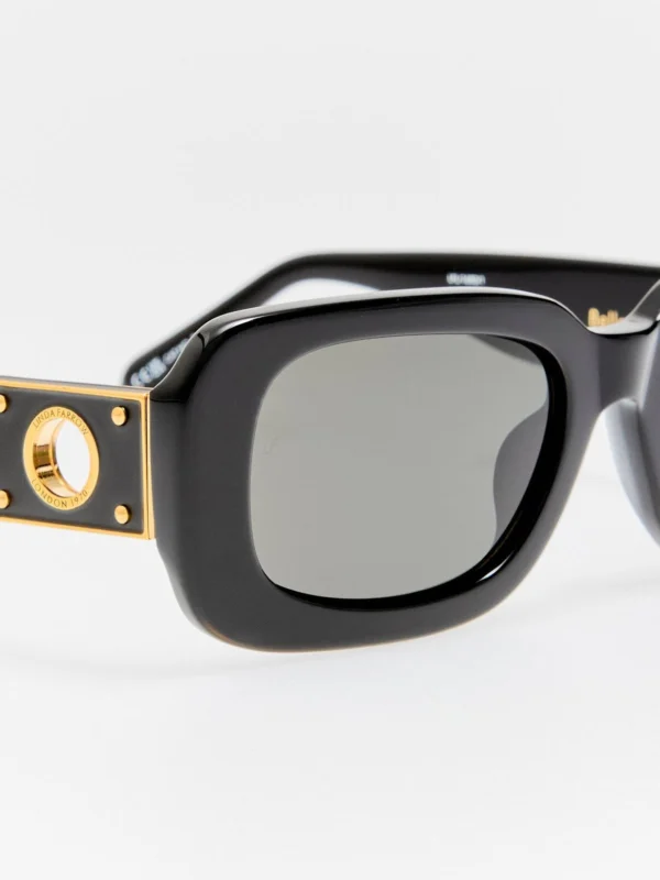 Linda Farrow Belle Sunglasses, black, view 4