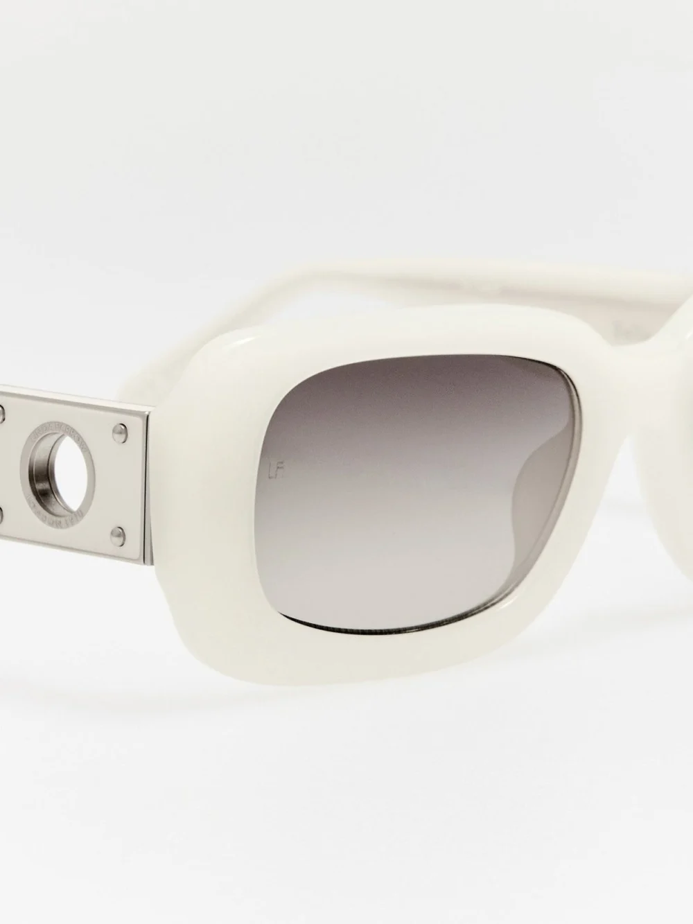 Linda Farrow Belle Sunglasses, cream, view 4