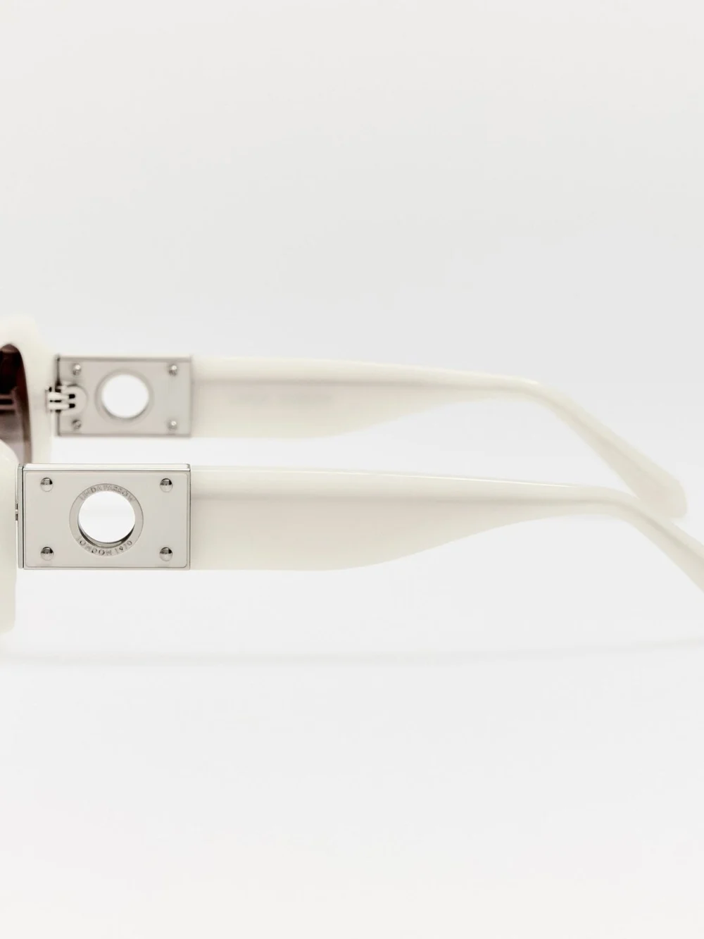 Linda Farrow Belle Sunglasses, cream, view 5