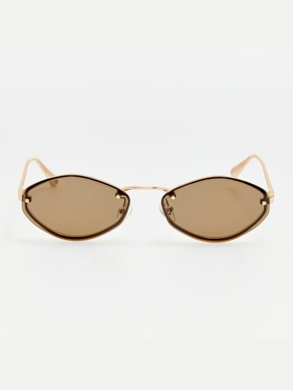 Linda Farrow Bellini Sunglasses in gold and brown