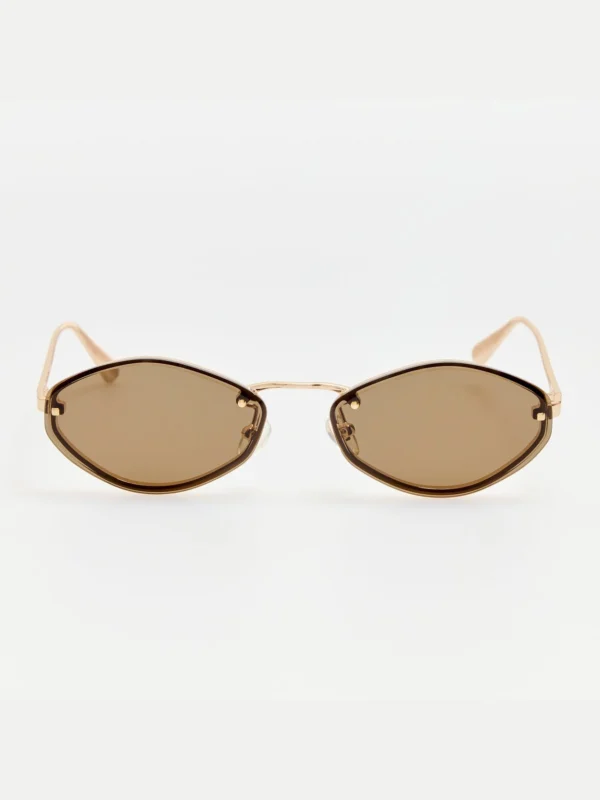 Linda Farrow Bellini Sunglasses in Gold and Brown