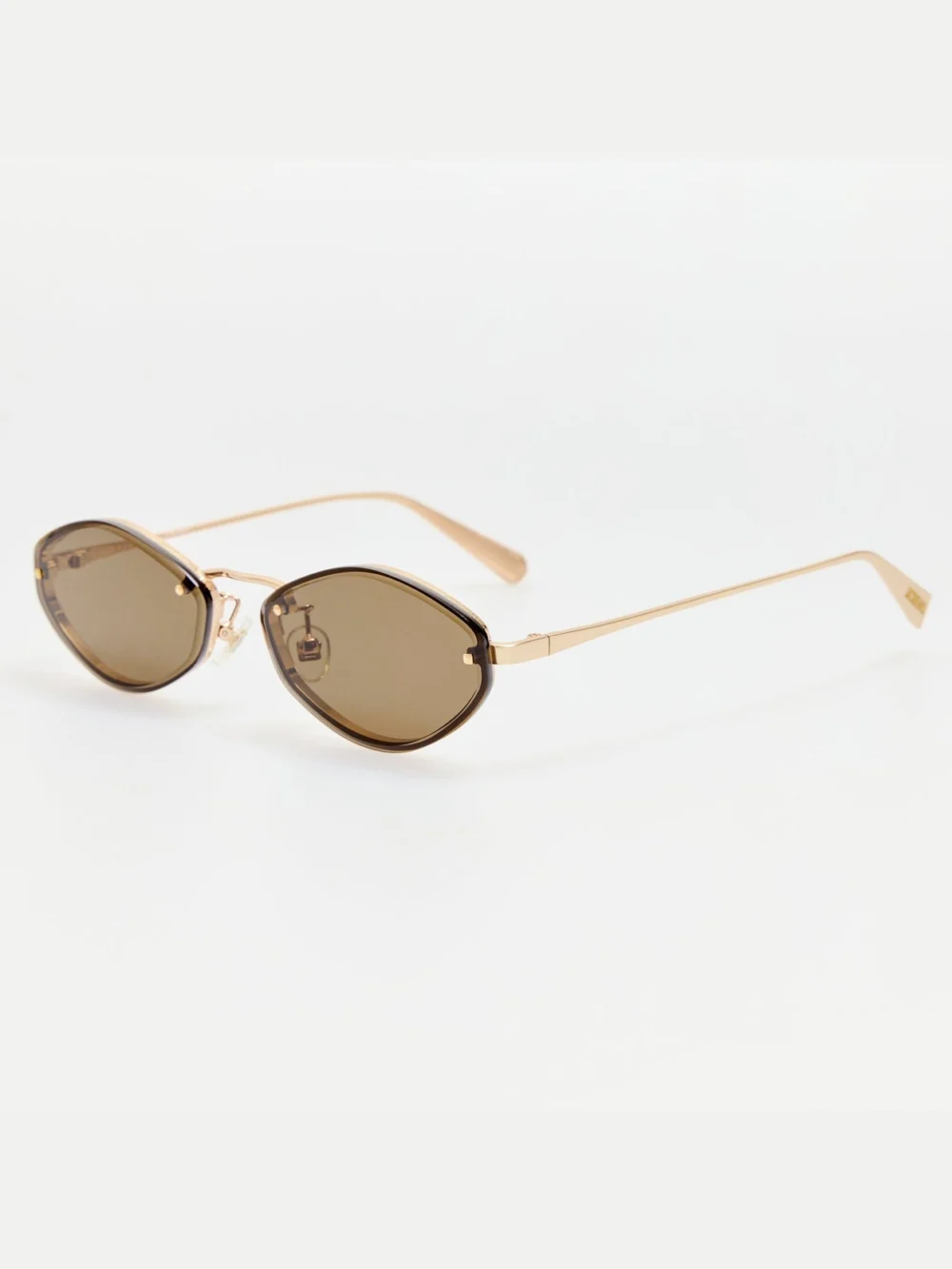 Linda Farrow Bellini Sunglasses, gold and brown, view 2