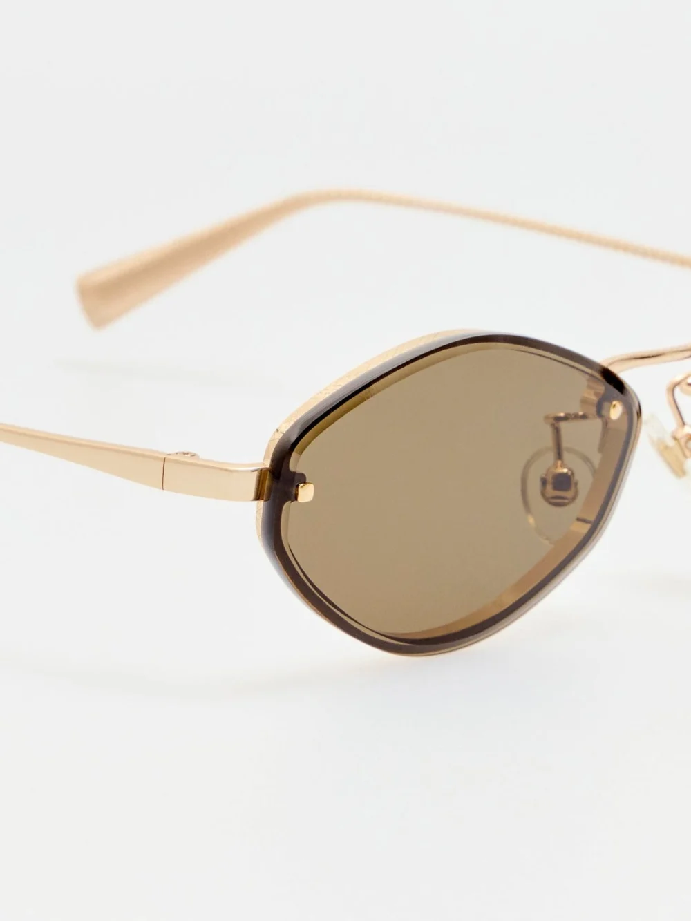 Linda Farrow Bellini Sunglasses, gold and brown, view 5