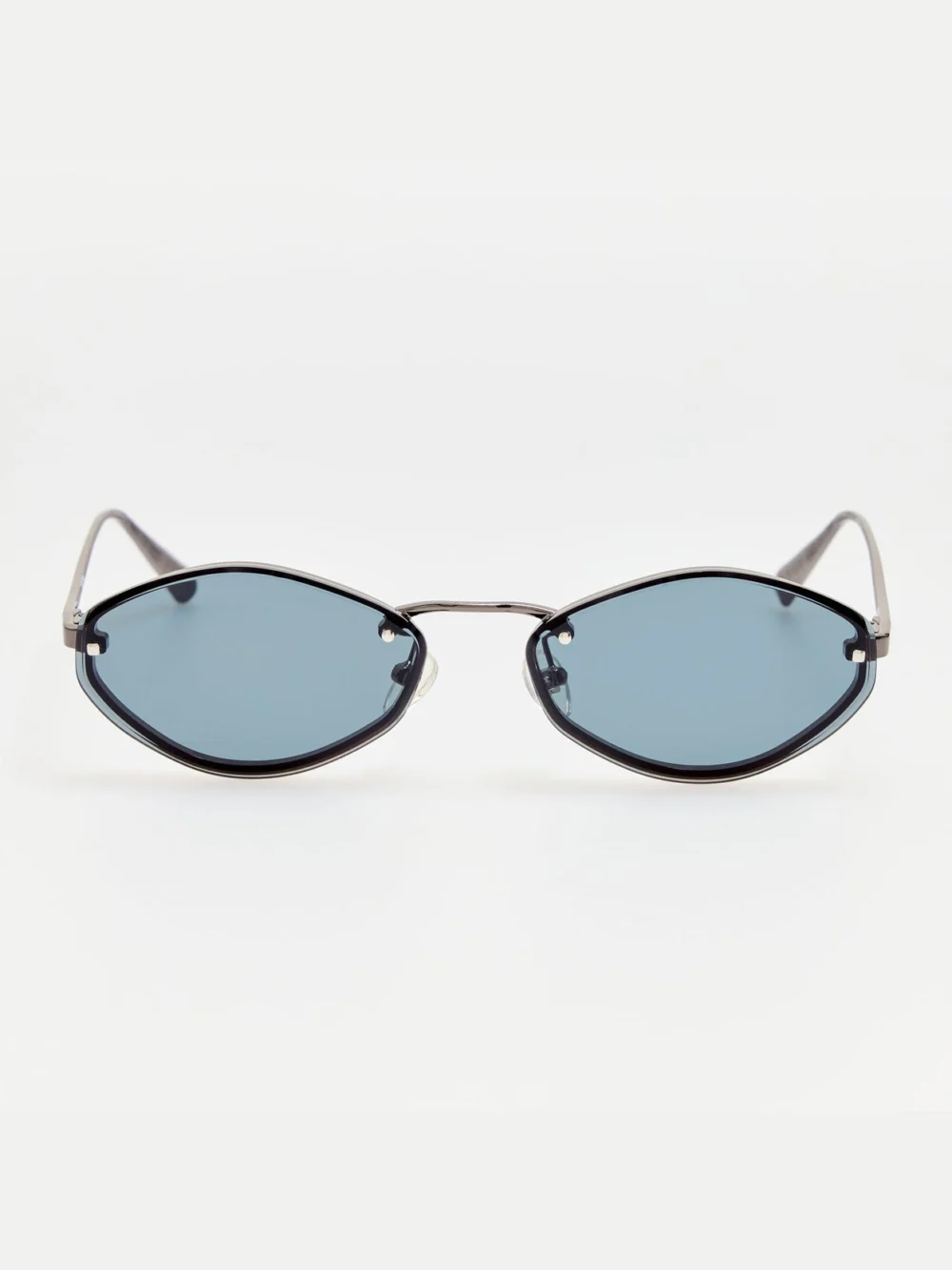 Linda Farrow Bellini Sunglasses in nickel and smoke