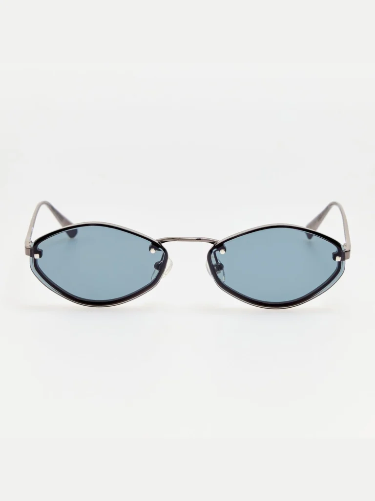 Linda Farrow Bellini Sunglasses in Nickel and Smoke