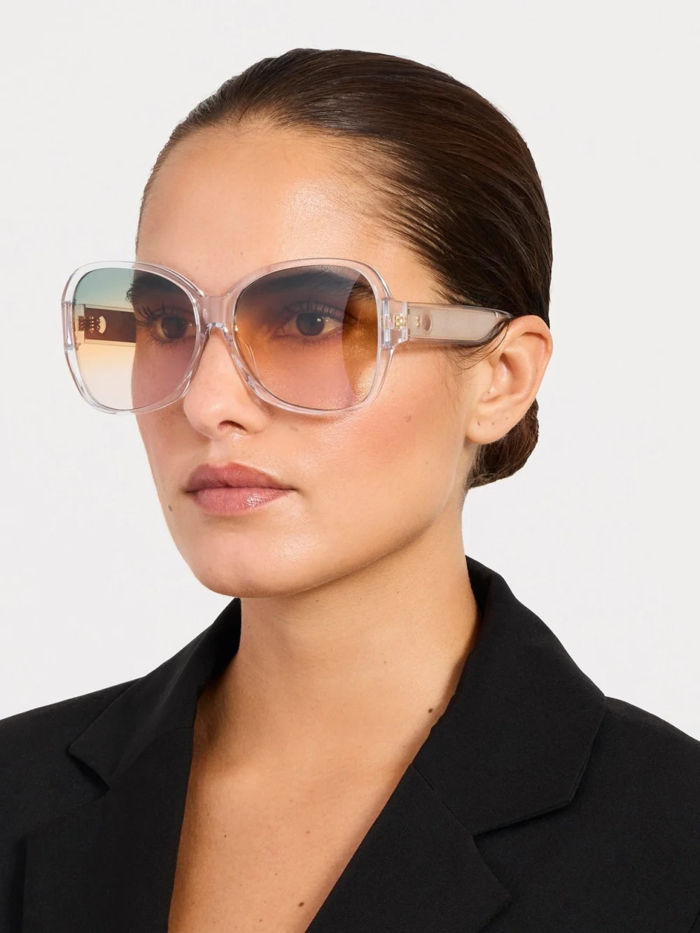 Linda Farrow Blair Sunglasses, clear and tutti frutti, view 6