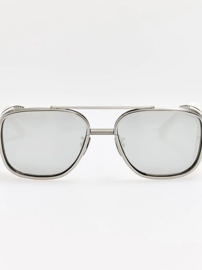 Linda Farrow Boyd Explorer Sunglasses in 22K White Gold and Platinum
