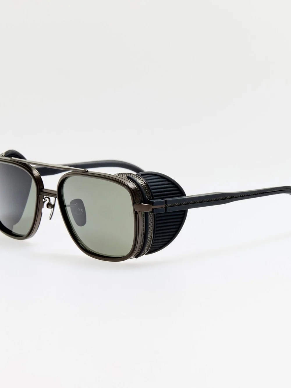 Linda Farrow Boyd Explorer Sunglasses, matt black nickel, view 2