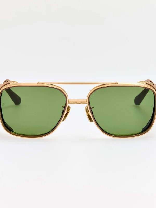 Linda Farrow Boyd Explorer Sunglasses in Matt Champagne