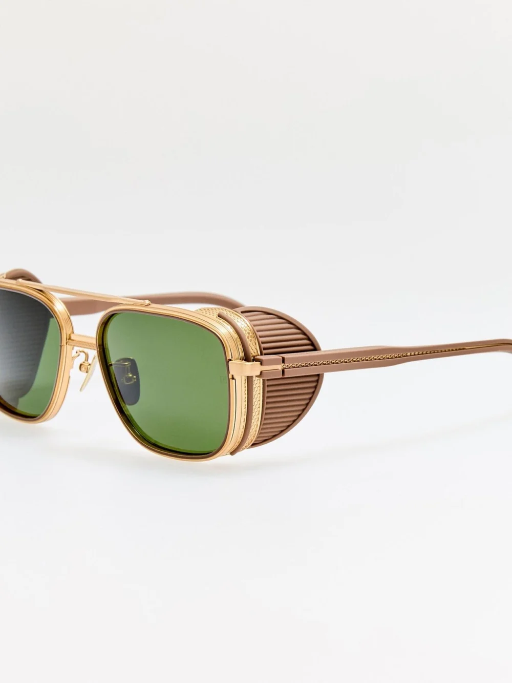 Linda Farrow Boyd Explorer Sunglasses, matt champagne, view 2