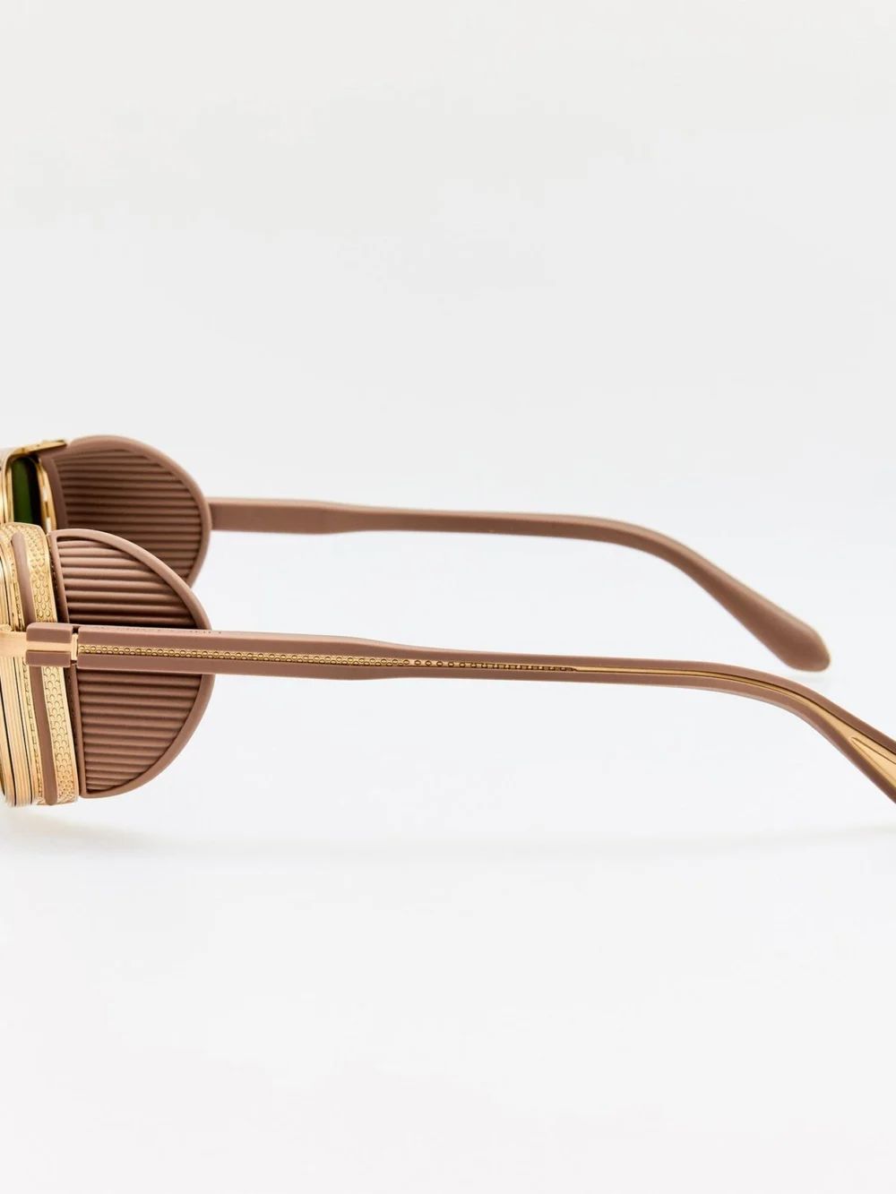 Linda Farrow Boyd Explorer Sunglasses, matt champagne, view 5