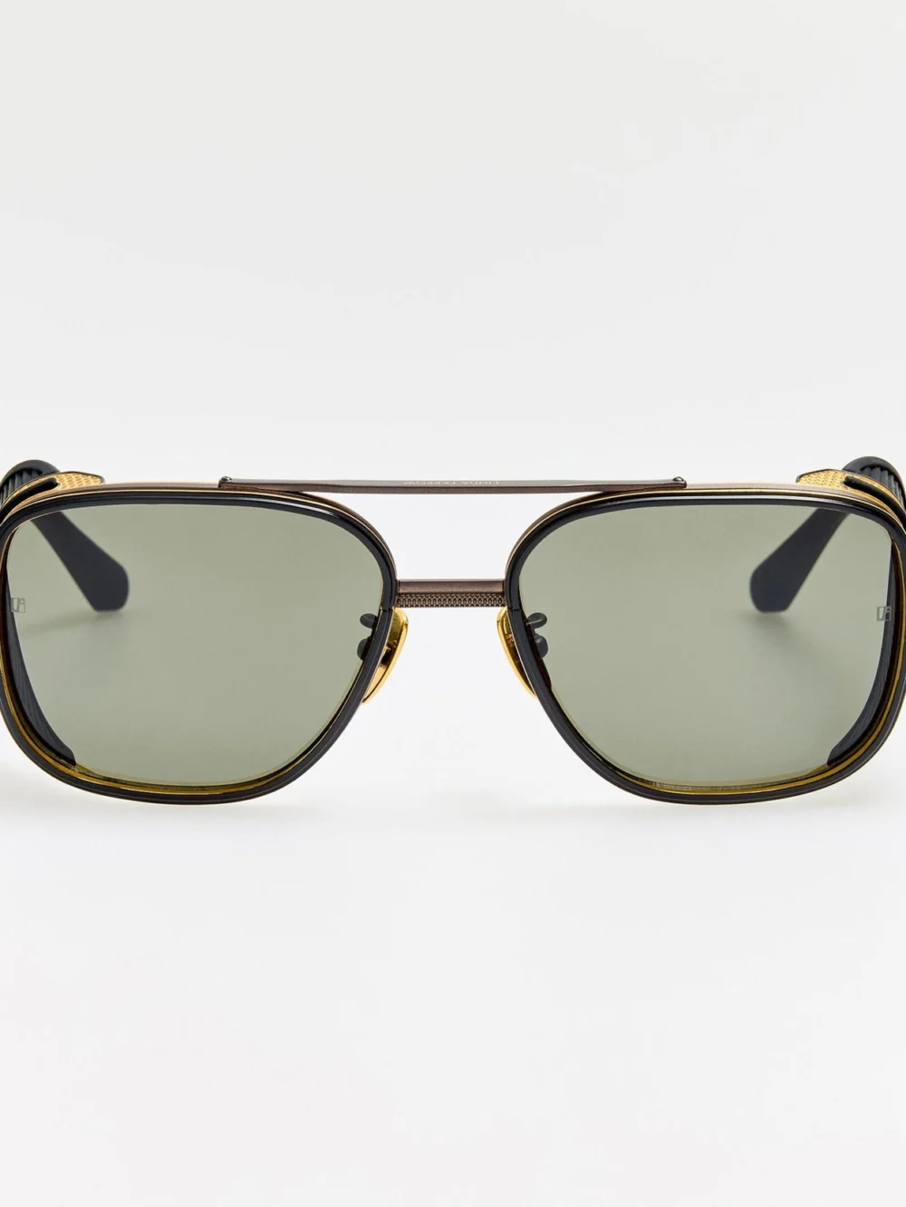 Linda Farrow Boyd Explorer Sunglasses in matt nickel and 22k gold