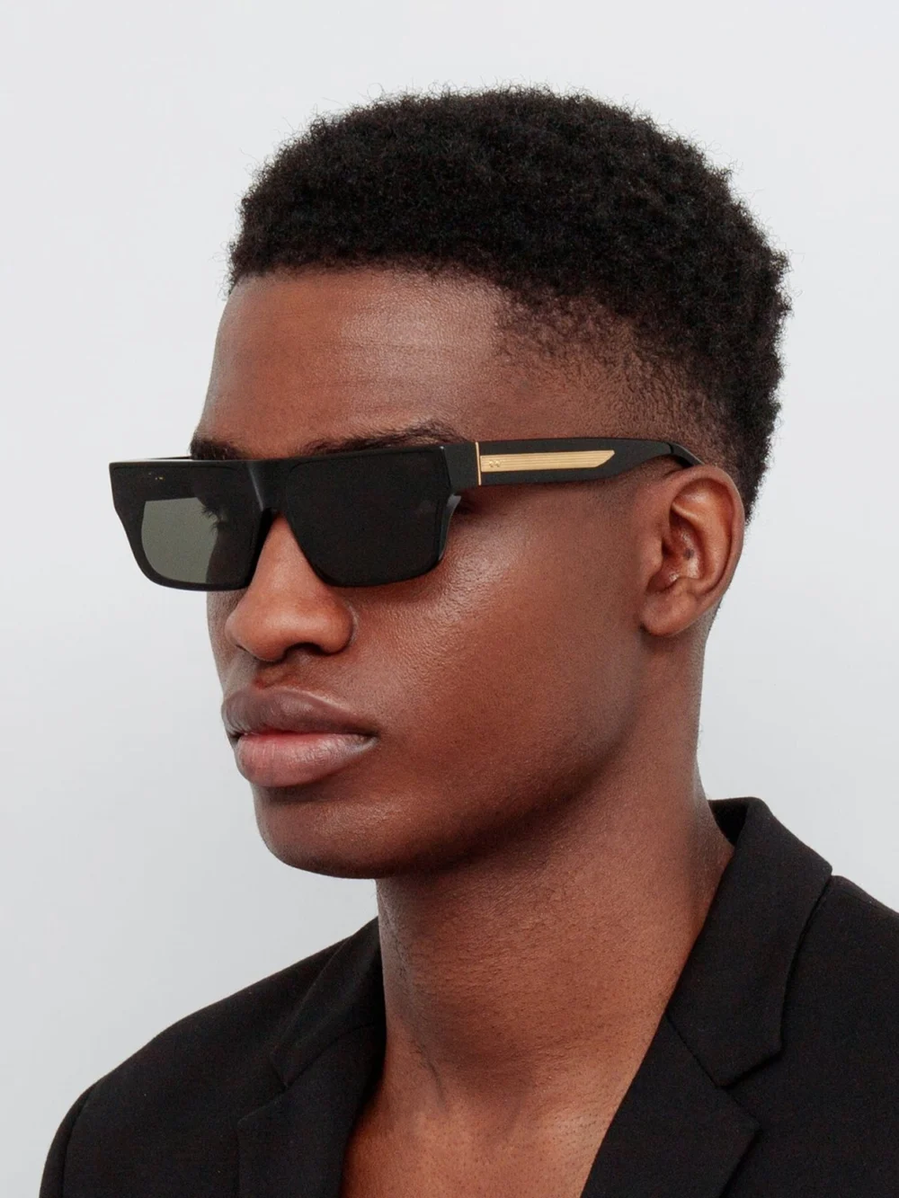 Linda Farrow Brady Sunglasses, black, view 4