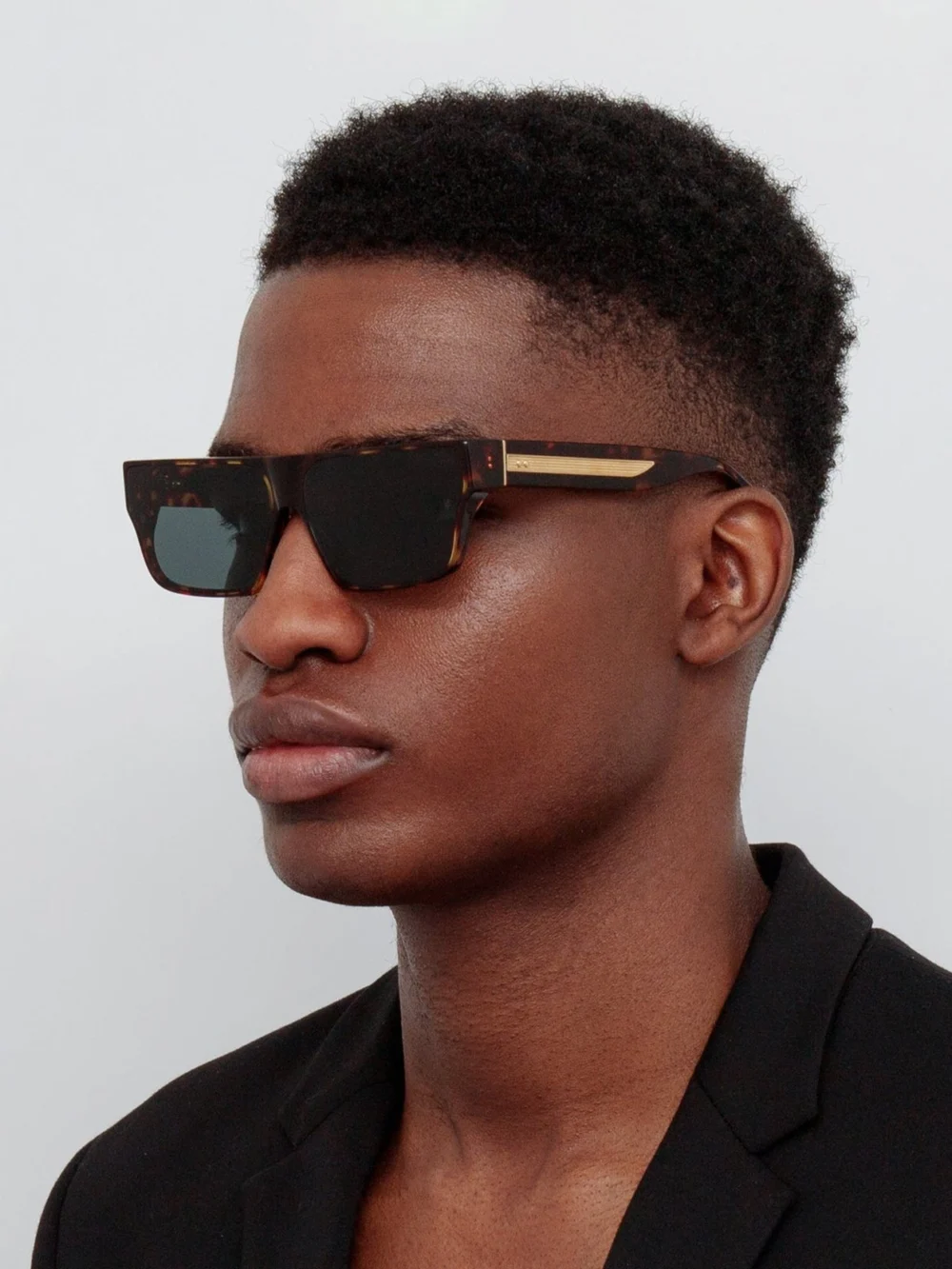 Linda Farrow Brady Sunglasses, tortoiseshell, view 4