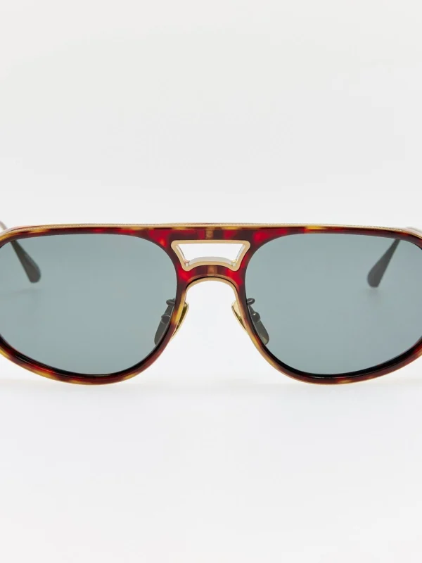 Linda Farrow Calder Sunglasses in Dark Tortoiseshell