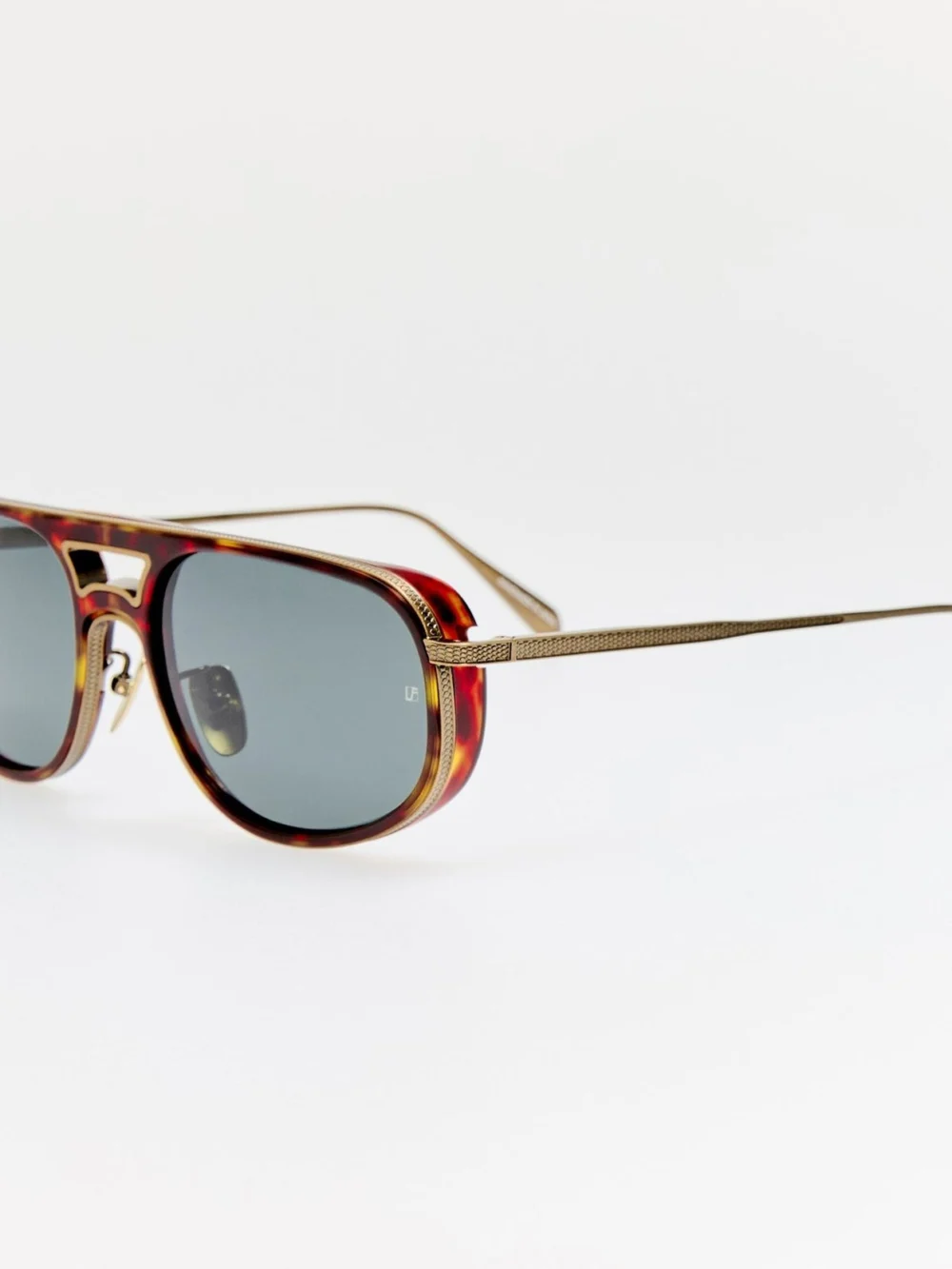 Linda Farrow Calder Sunglasses, dark tortoiseshell, view 2