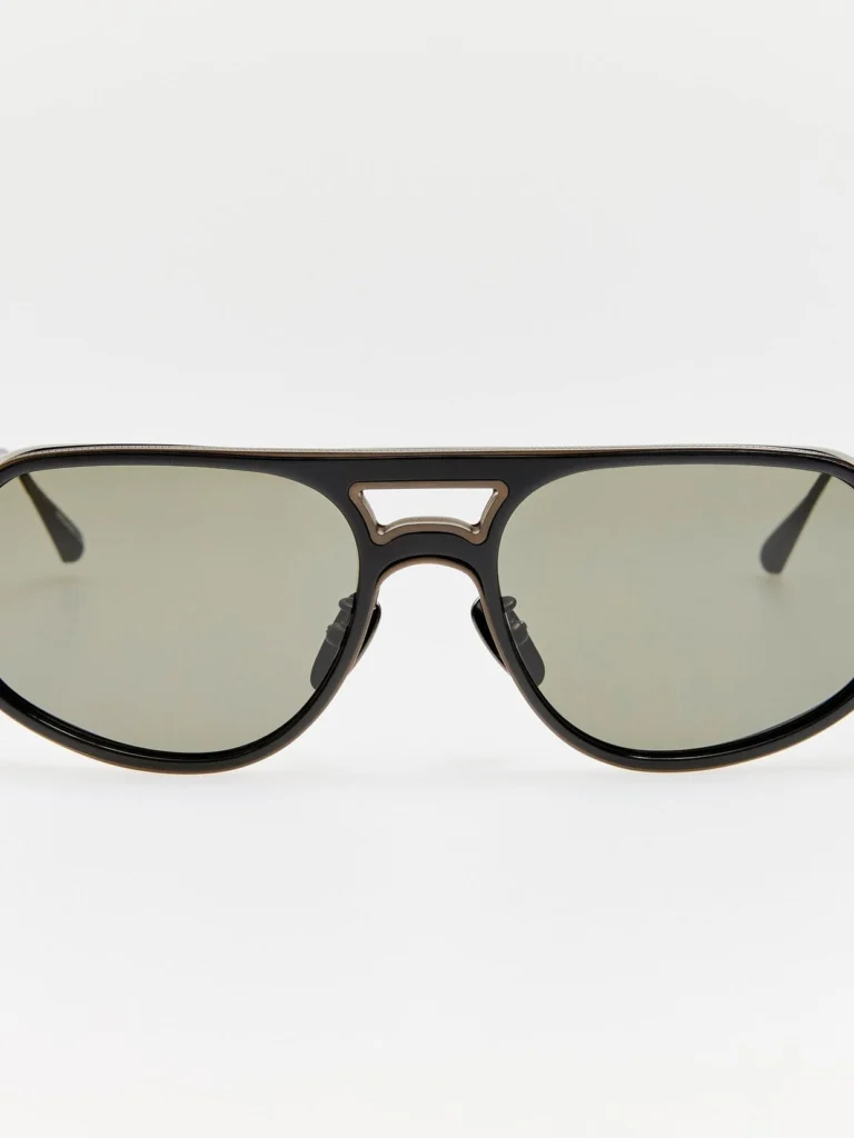 Linda Farrow Calder Sunglasses in Matt Black Nickel
