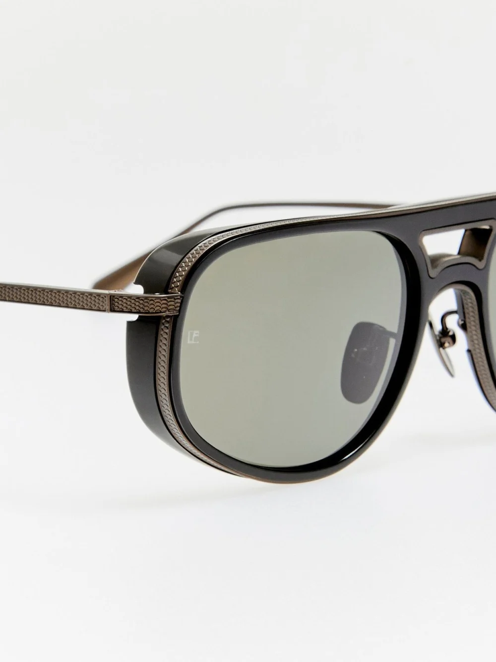 Linda Farrow Calder Sunglasses, matt black nickel, view 6