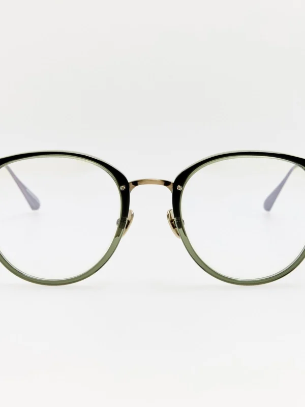 Linda Farrow Calthorpe Optical in Antique Gold and Green