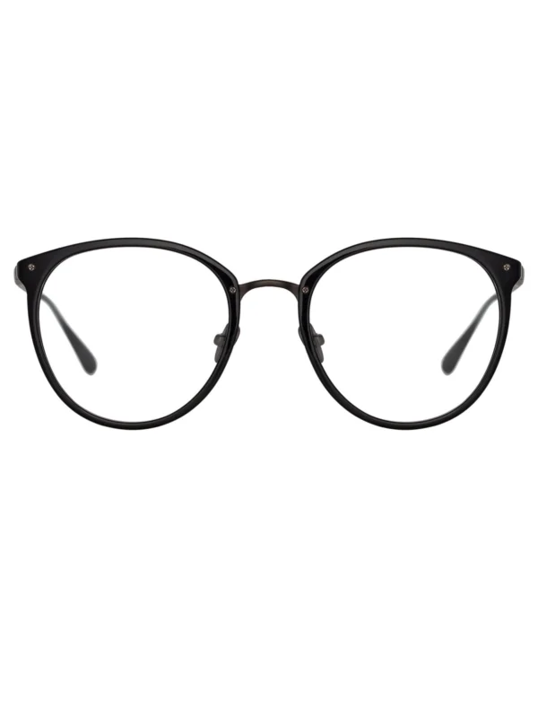 Linda Farrow Calthorpe Optical Frame in Black and Nickel