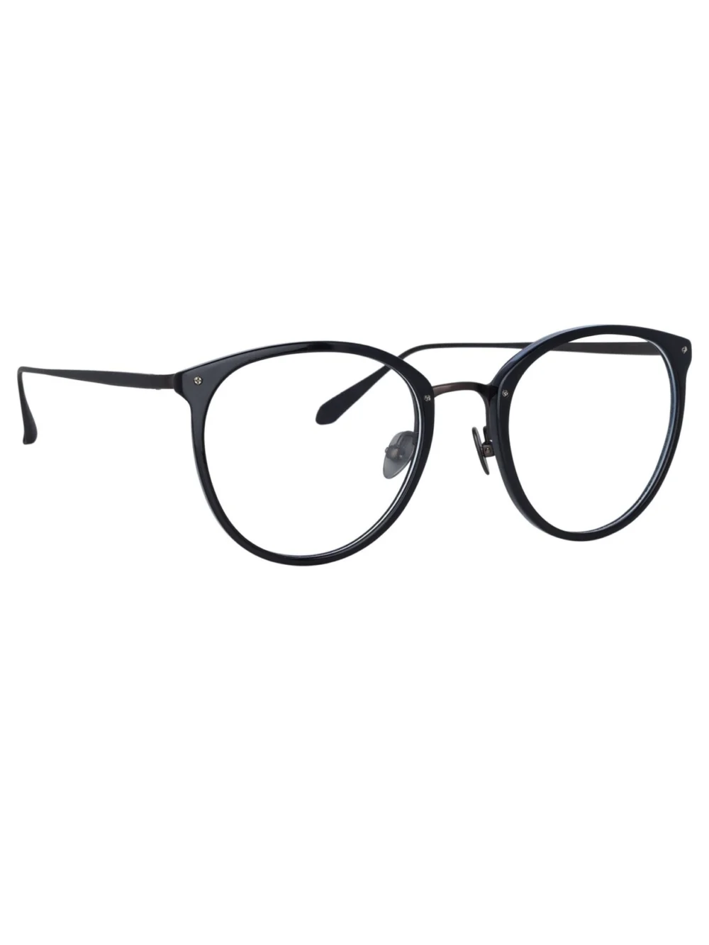 Linda Farrow Calthorpe Optical Frame, black and nickel, view 3
