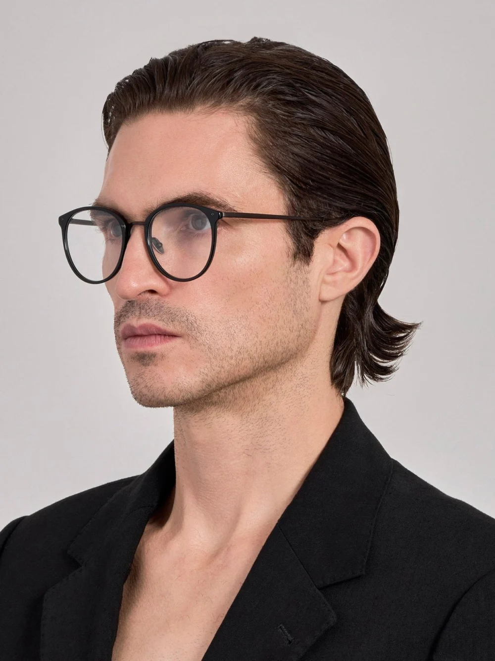 Linda Farrow Calthorpe Optical Frame, black and nickel, view 4