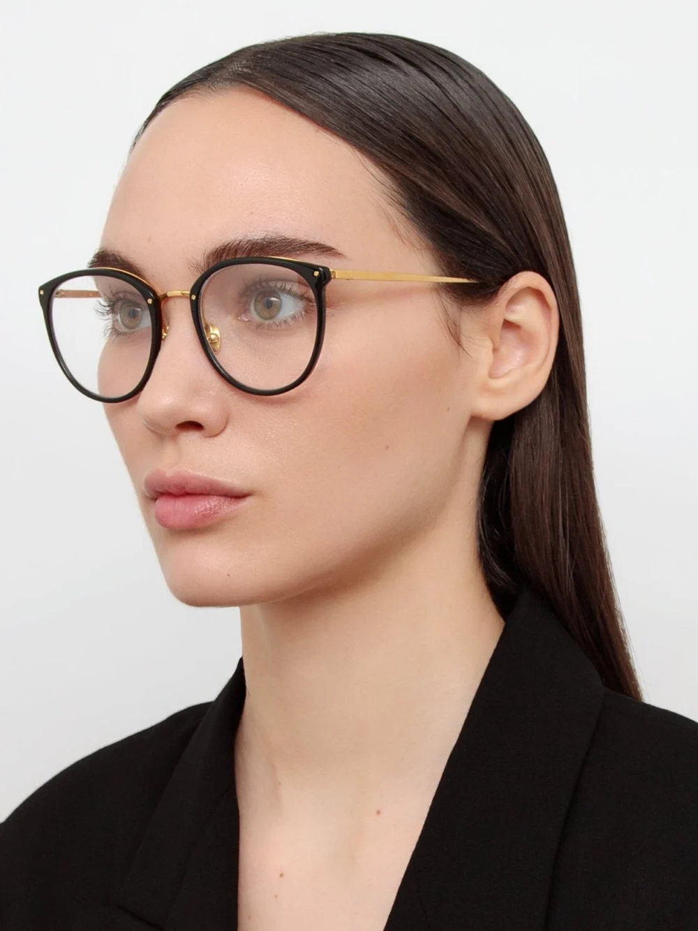 Linda Farrow Calthorpe Optical Frame, black, view 3