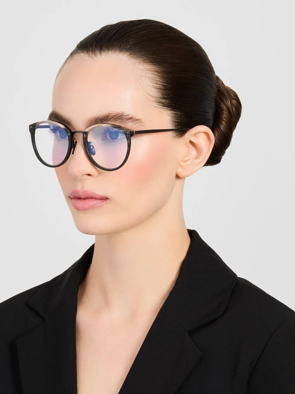 Linda Farrow Calthorpe Optical Frame, buffalo horn and 925 sterling silver, view 3