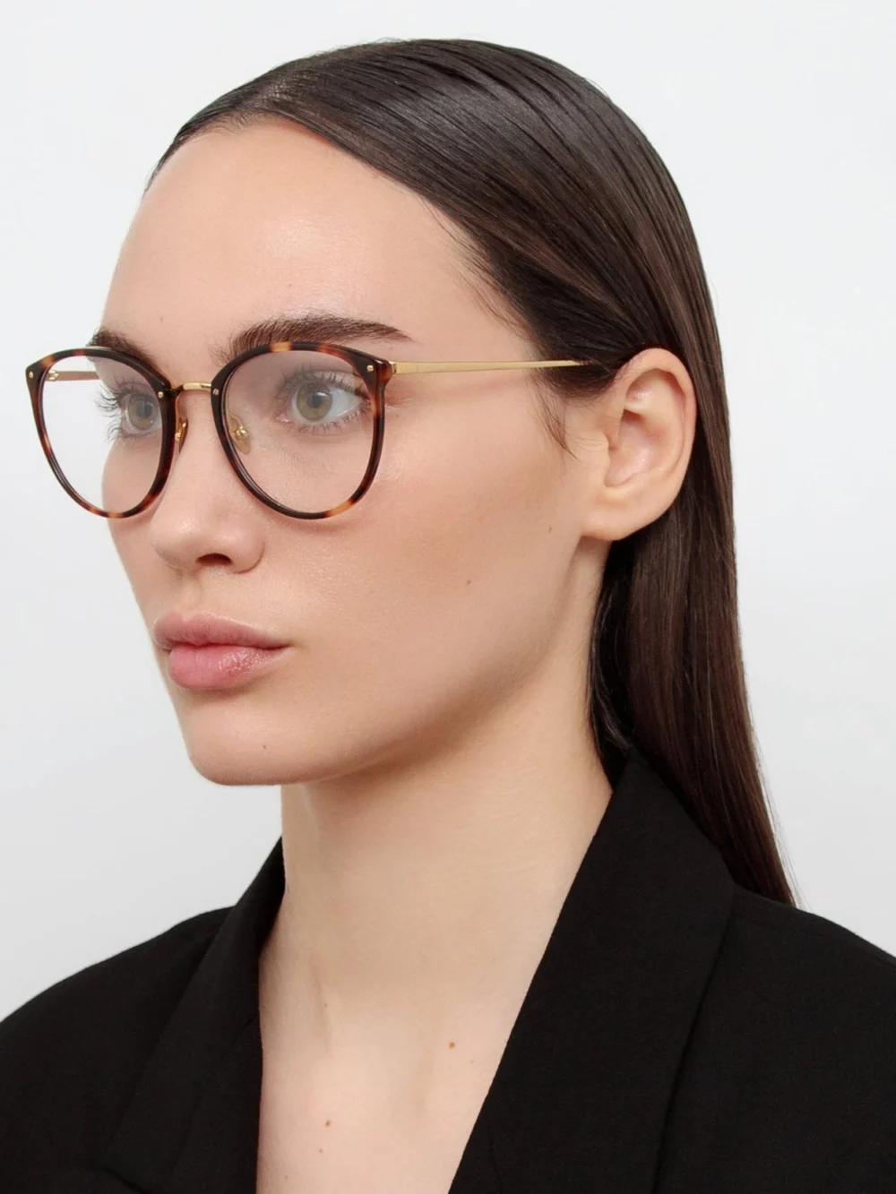 Linda Farrow Calthorpe Optical Frame, tortoiseshell, view 3