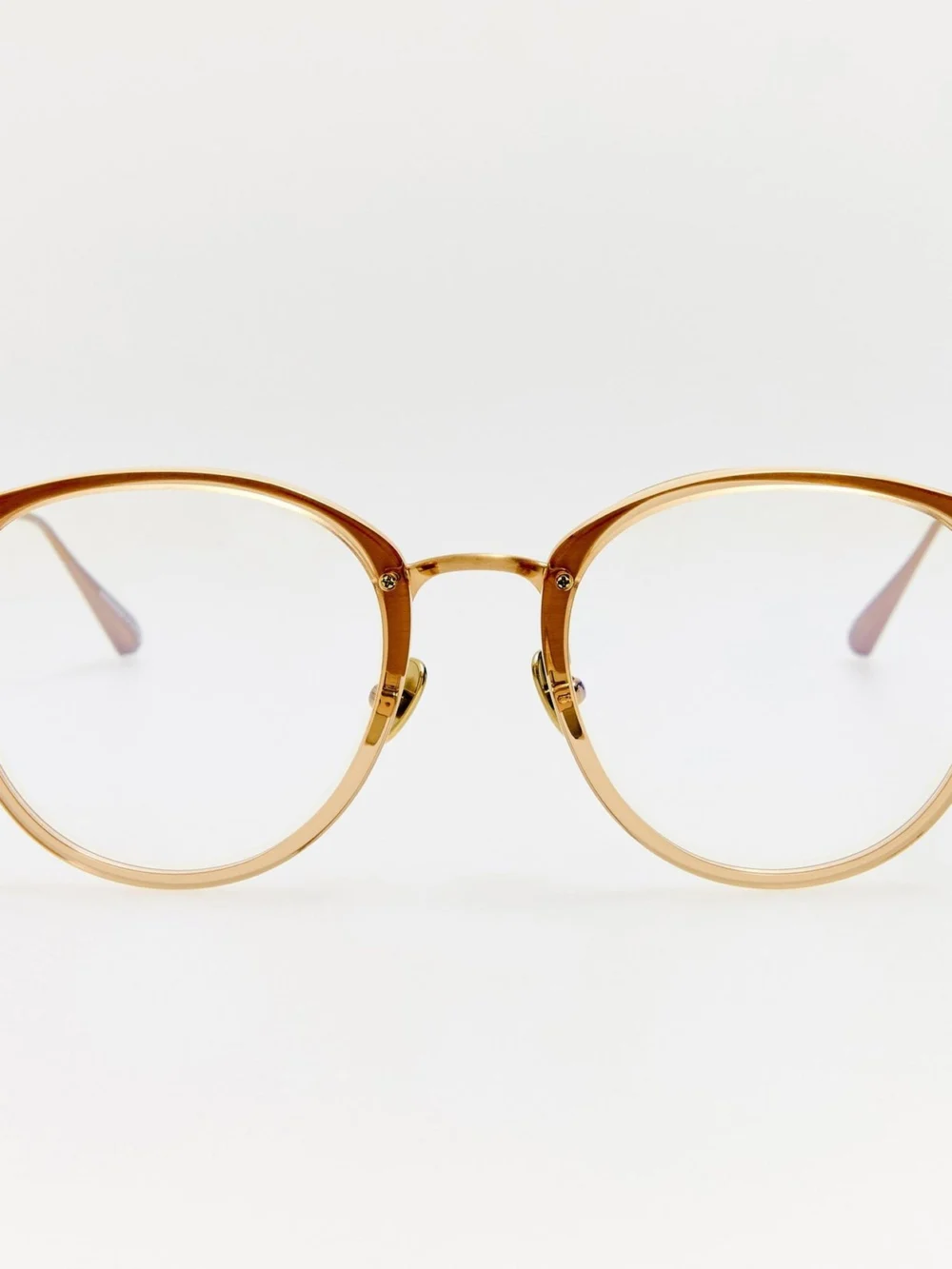Linda Farrow Calthorpe Optical in matt champagne and honey