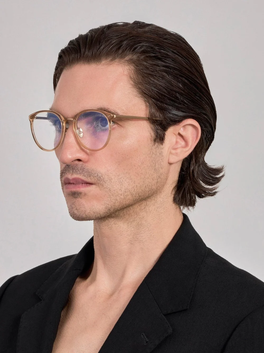 Linda Farrow Calthorpe Optical, matt champagne and honey, view 4
