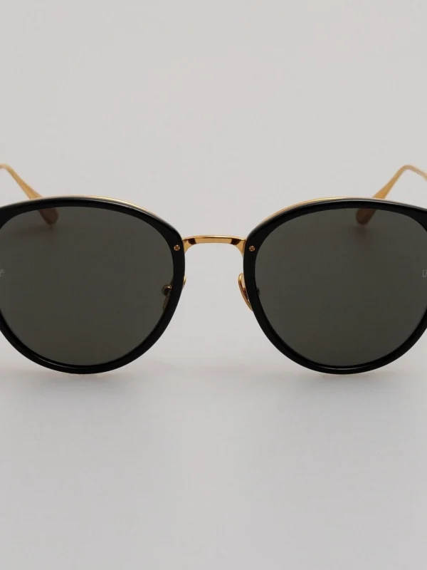 Linda Farrow Calthorpe Sunglasses in 22K Gold and Black