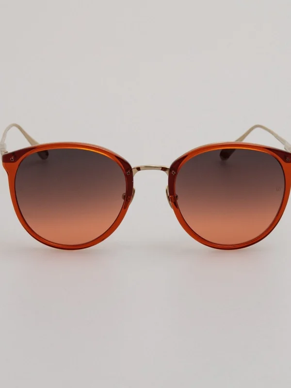 Linda Farrow Calthorpe Sunglasses in 22K Gold and Dusk Gradient