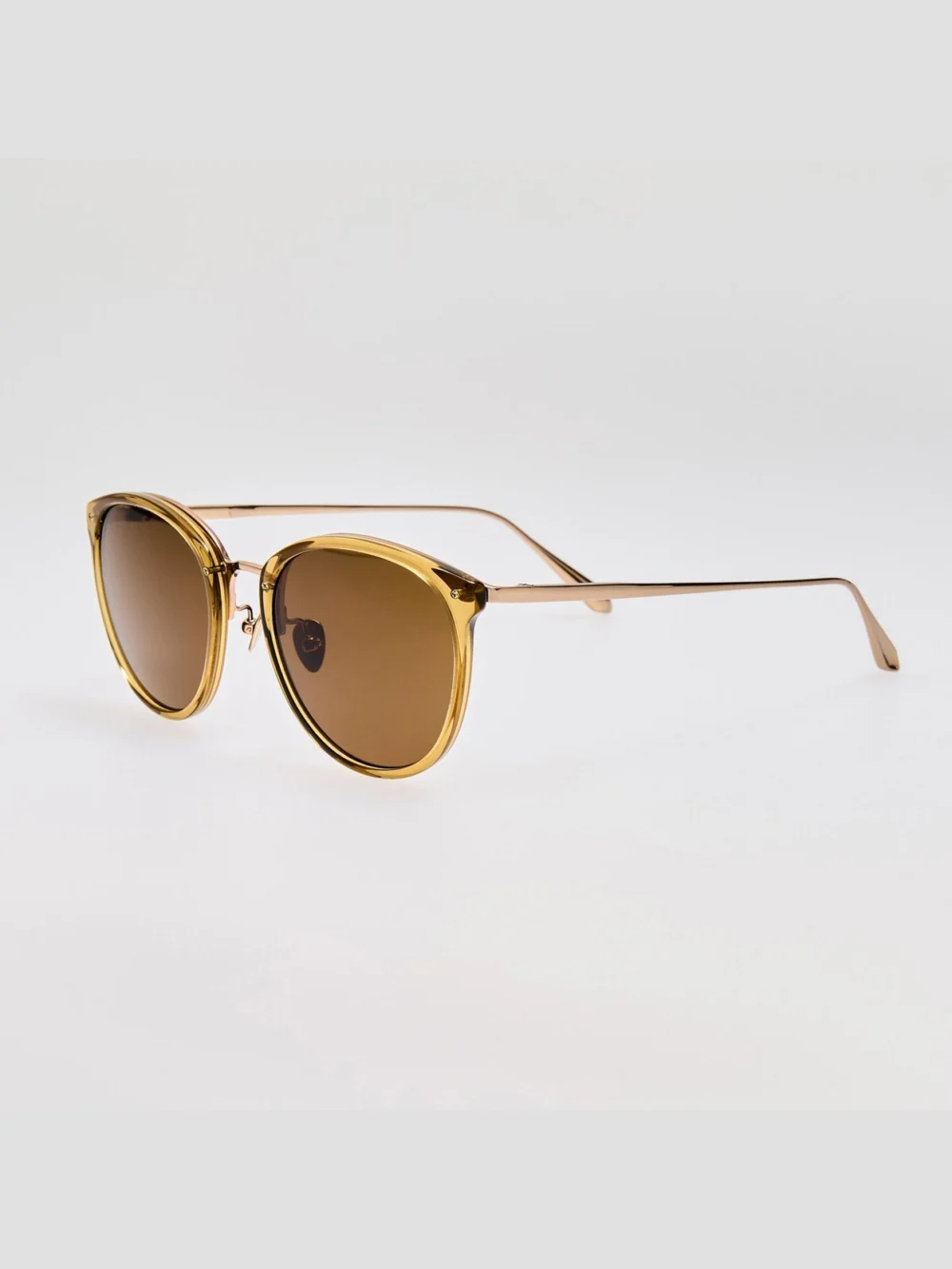 Linda Farrow Calthorpe Sunglasses, 22k gold and khaki, view 2