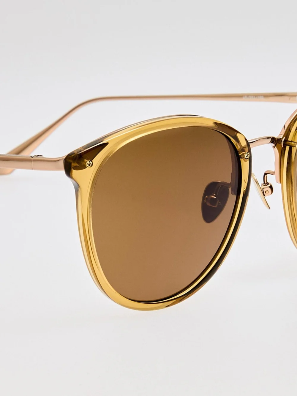 Linda Farrow Calthorpe Sunglasses, 22k gold and khaki, view 5