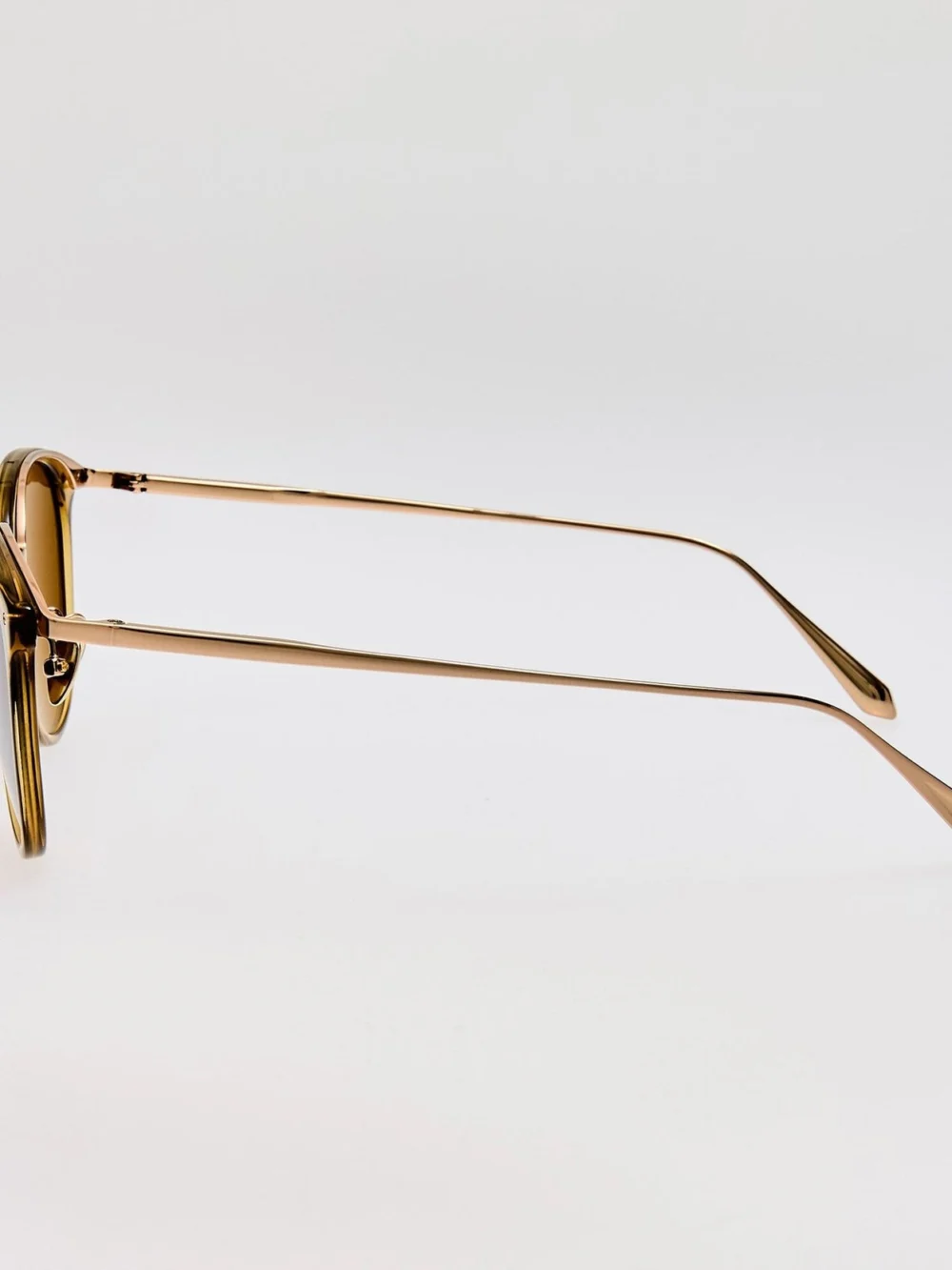 Linda Farrow Calthorpe Sunglasses, 22k gold and khaki, view 6