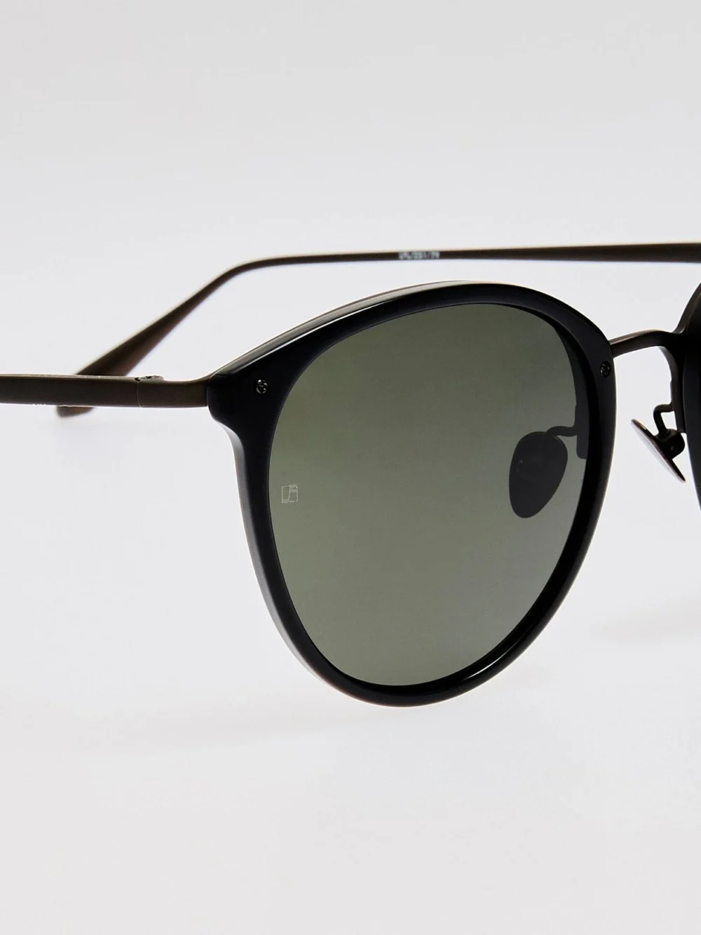 Linda Farrow Calthorpe Sunglasses, black and matt nickel, view 2
