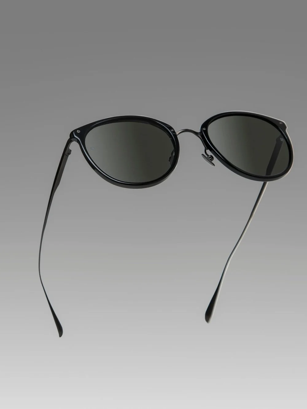 Linda Farrow Calthorpe Sunglasses, black and matt nickel, view 5