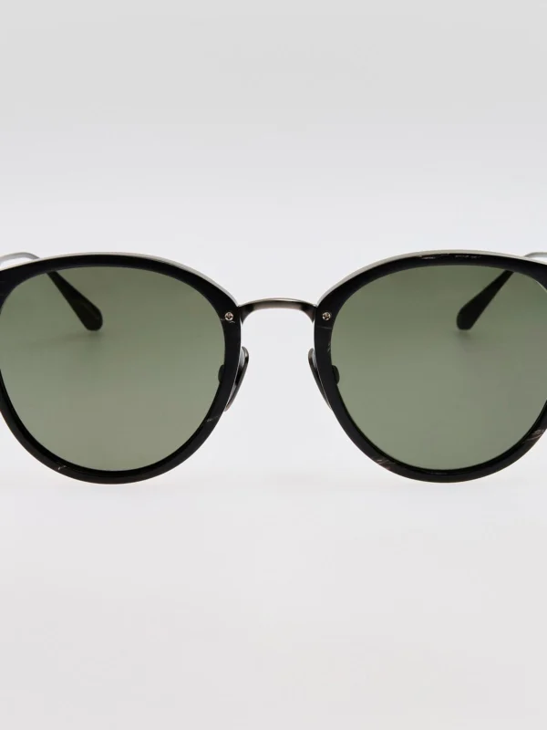 Linda Farrow Calthorpe Sunglasses in Buffalo Horn and 925 Sterling Silver