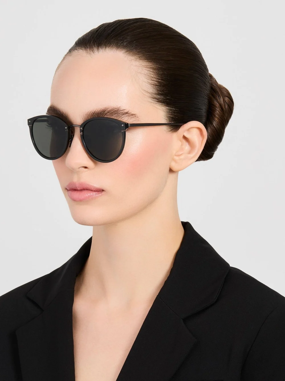 Linda Farrow Calthorpe Sunglasses, buffalo horn and 925 sterling silver, view 3