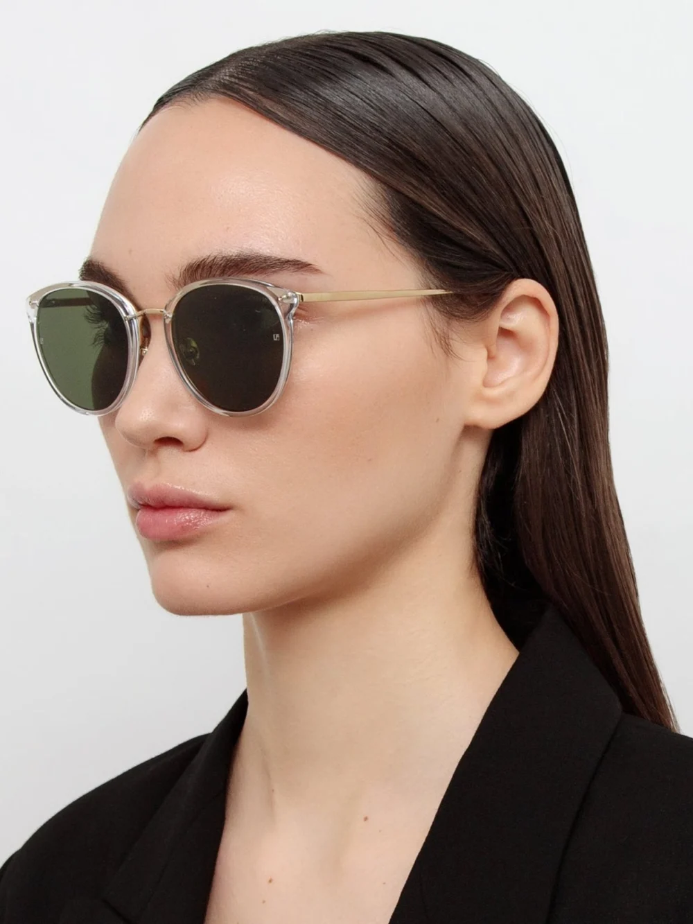 Linda Farrow Calthorpe Sunglasses, clear, view 3