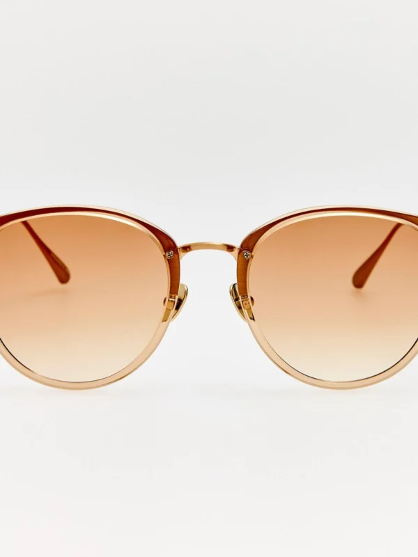 Linda Farrow Calthorpe Sunglasses in Matt Champagne and Caramel